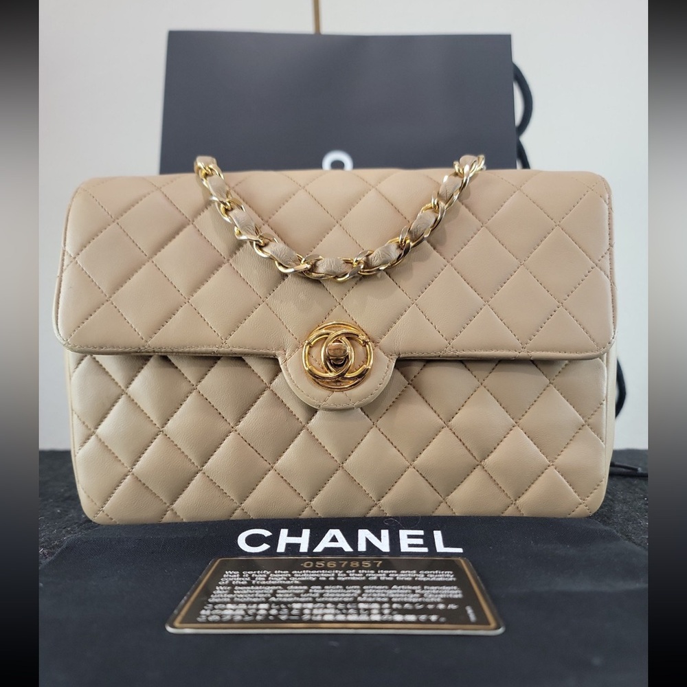 CHANEL Vintage Limited Edition Lambskin Quilted Coco Mark Chain Shoulder Bag